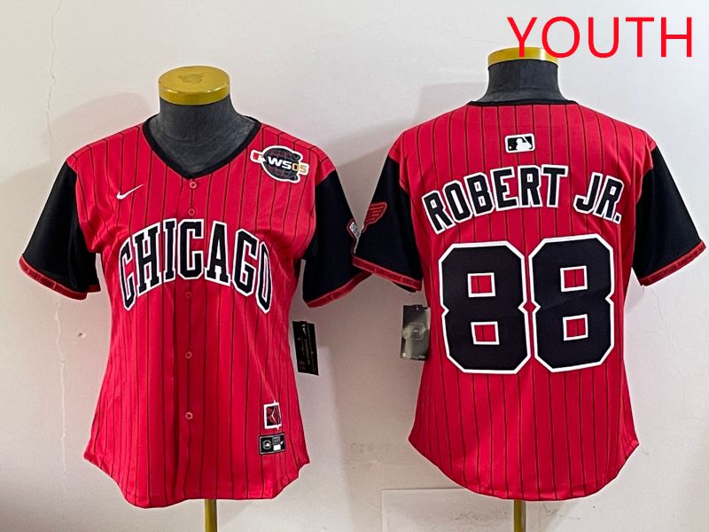 Youth 2025 Chicago White Sox #88 Robert jr Red Joint Name Nike MLB Jersey style 26